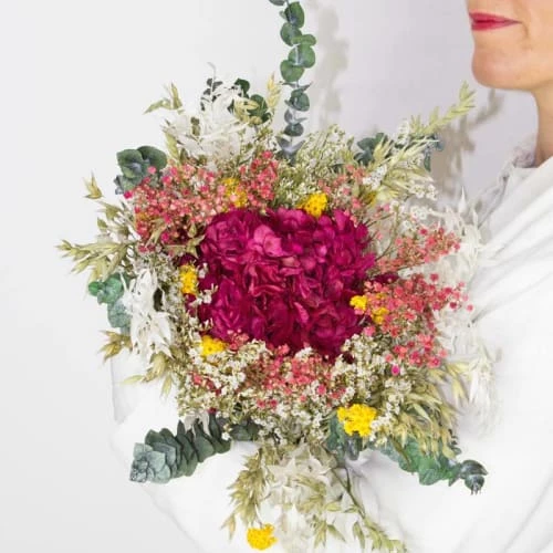 Vente flash ✔️ Réconciliation Végétale Décoration De Jardin Bouquet De Fleurs Séchées à Base D'hortensia Rose ✔️ – Image 4