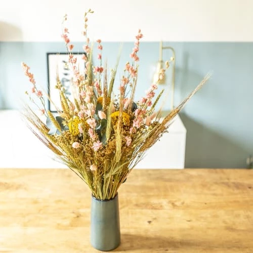 Meilleure vente 🌟 Réconciliation Végétale Décoration De Jardin Bouquet De Fleurs Séchées à Base De Delphinium Rose 🌟 – Image 3