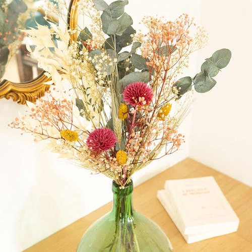 Remise đ RĂ©conciliation VĂ©gĂ©tale DĂ©coration De Jardin Bouquet De Fleurs SĂ©chĂ©es Pour Dame Jeanne Chardons Roses đ â Image 4