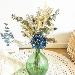 Tout neuf 🛒 Réconciliation Végétale Décoration De Jardin Bouquet De Fleurs Séchées Pour Dame Jeanne Hortensia Bleu 🥰