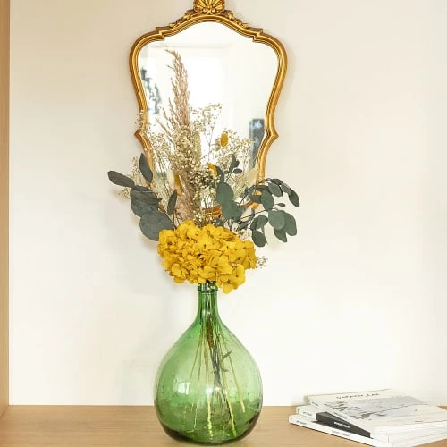 Le moins cher đ„° RĂ©conciliation VĂ©gĂ©tale DĂ©coration De Jardin Bouquet De Fleurs SĂ©chĂ©es Pour Dame Jeanne Hortensia Jaune âš â Image 4