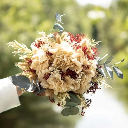 Promo 🥰 Réconciliation Végétale Décoration De Jardin Bouquet De Fleurs Séchées Rouge 🌟 – Image 3