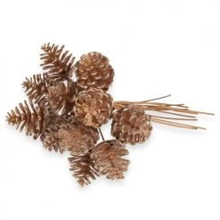 Meilleure vente 🔔 Maisons Du Monde Accessoires De Décoration De Noël Bouquet Pommes De Pin Artificielles Dorées 👏