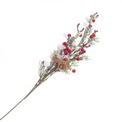 Vente flash 🎁 Maisons Du Monde Accessoires De Décoration De Noël Branche Artificielle Rouge Et Blanche - Lot De 2 ✔️