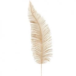 Grosses soldes ⌛ Maisons Du Monde Fleurs Artificielles Et Bouquets Branche De Feuille De Palmier Dorée - Lot De 2 🌟