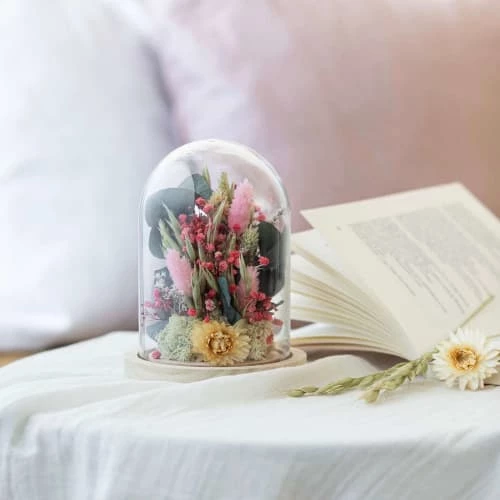 Bon marché 💯 Flowrette Décoration De Jardin Cloche Fleurs Séchées Hector H16cm 👍 – Image 3