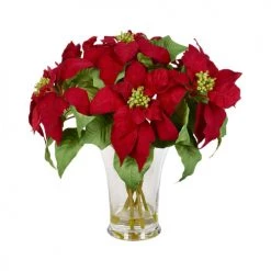 Nouveau 🔥 Sia Deco Décoration De Jardin Composition De Poinsettias Rouges Noël 🛒