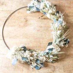 Remise 🔥 Réconciliation Végétale Décoration De Jardin Couronne De Fleurs Séchées Henriette Diamètre 20cm 🎉