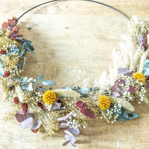 Le moins cher ⭐ Réconciliation Végétale Décoration De Jardin Couronne Murale De Fleurs Séchées Hector D30cm 🥰 – Image 3