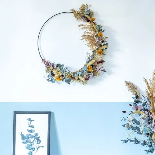 Le moins cher ⭐ Réconciliation Végétale Décoration De Jardin Couronne Murale De Fleurs Séchées Hector D30cm 🥰 – Image 4