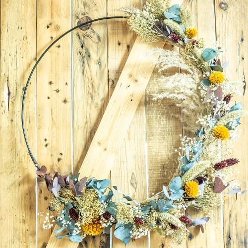 Le moins cher ⭐ Réconciliation Végétale Décoration De Jardin Couronne Murale De Fleurs Séchées Hector D30cm 🥰 – Image 5