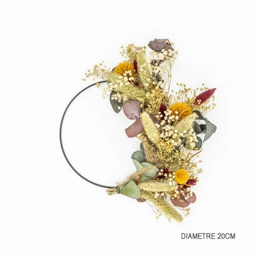 Le moins cher ⭐ Réconciliation Végétale Décoration De Jardin Couronne Murale De Fleurs Séchées Hector D30cm 🥰 – Image 6