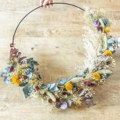 Meilleure affaire 💯 Réconciliation Végétale Décoration De Jardin Couronne Murale De Fleurs Séchées Hector D50cm 👍