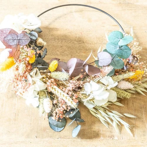 Top 10 ⭐ Réconciliation Végétale Décoration De Jardin Couronne Murale De Fleurs Séchées Hélène D20cm ⭐ – Image 3