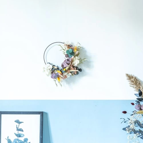 Top 10 ⭐ Réconciliation Végétale Décoration De Jardin Couronne Murale De Fleurs Séchées Hélène D20cm ⭐ – Image 4