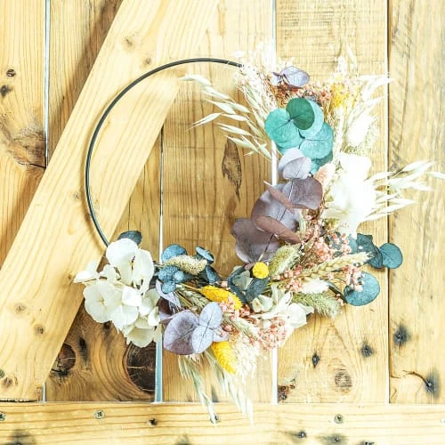 Top 10 ⭐ Réconciliation Végétale Décoration De Jardin Couronne Murale De Fleurs Séchées Hélène D20cm ⭐ – Image 5