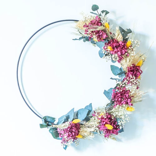 Promo 🤩 Réconciliation Végétale Décoration De Jardin Couronne Murale De Fleurs Séchées Héloïse D30cm 😀 – Image 2