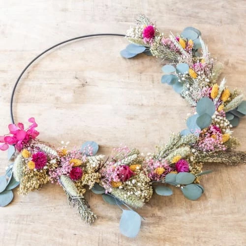 Meilleur prix ⭐ Réconciliation Végétale Décoration De Jardin Couronne Murale De Fleurs Séchées Hermione Diamètre 20cm 🥰 – Image 3