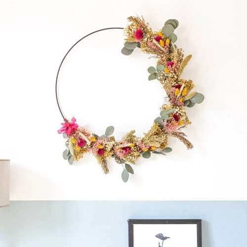 Meilleur prix ⭐ Réconciliation Végétale Décoration De Jardin Couronne Murale De Fleurs Séchées Hermione Diamètre 20cm 🥰 – Image 4