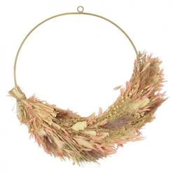 Acheter 👍 Ligne Déco Décoration Fleurs Séchées Courronne Murale En Métal, D.35cm ⌛