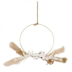 Tout neuf 🧨 Ligne Déco Décoration De Jardin Décoration Murale Couronne De Fleurs Séchées Naturelles, D.30cm 😉