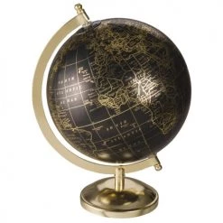 Nouveau ✔️ Maisons Du Monde Globes Globe Terrestre Carte Du Monde Noir Et Doré 🛒