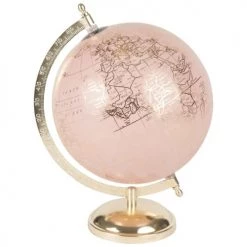 Vente flash 🎉 Maisons Du Monde Globes Globe Terrestre Carte Du Monde Rose Et Doré ⌛