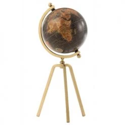 Budget ✔️ LANADECO Globes Globe Trépied Métal/plastique Or/noir H52cm ✔️