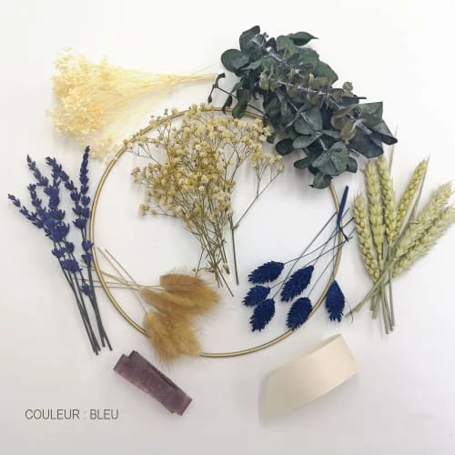 Meilleur prix ⭐ Réconciliation Végétale Kit DIY Couronne Murale De Fleurs Séchées Bleu 😍 – Image 2