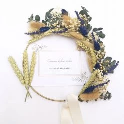 Meilleur prix ⭐ Réconciliation Végétale Kit DIY Couronne Murale De Fleurs Séchées Bleu 😍