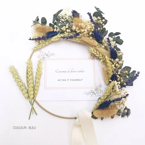 Meilleur prix ⭐ Réconciliation Végétale Kit DIY Couronne Murale De Fleurs Séchées Bleu 😍 – Image 5