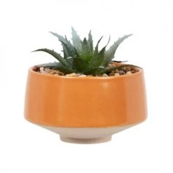 Remise 🎉 Maisons Du Monde Fleurs Artificielles Et Bouquets Plante Artificielle Succulente, Avec Pot Terracotta H13 - Lot De 2 ❤️