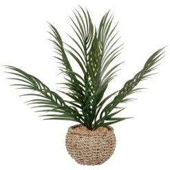 De gros 🤩 Maisons Du Monde Fleurs Artificielles Et Bouquets Plante Verte Artificielle Et Pot En Fibres Végétales Beiges ⌛