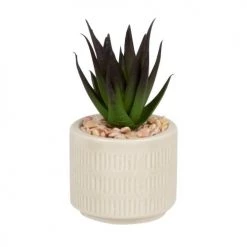 Meilleure affaire ✨ Maisons Du Monde Fleurs Artificielles Et Bouquets Succulente Artificielle Et Pot En Dolomite Verte - Lot De 4 👍