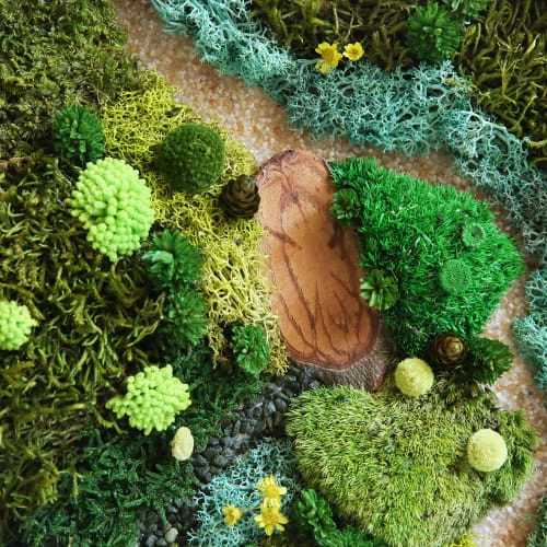 Remise 😀 Origine Atelier Floral Décoration De Jardin Tableau Végétal Rond Forêt Vue Du Ciel D40cm ⌛ – Image 3