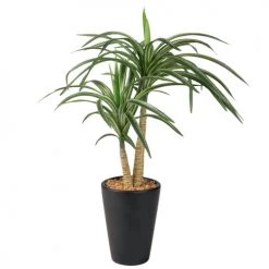 Tout neuf ✔️ Maisons Du Monde Fleurs Artificielles Et Bouquets Yucca Artificiel Pot Noir 🎁