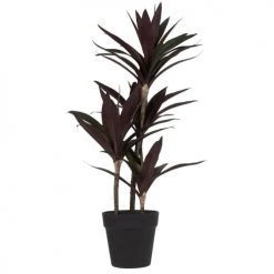 Budget 👏 Maisons Du Monde Fleurs Artificielles Et Bouquets Yucca Artificiel Vert Et Pot Noir 😀